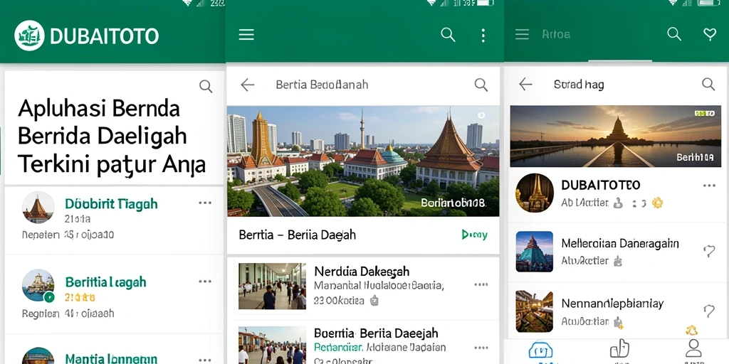 Antarmuka aplikasi DUBAITOTO yang menampilkan berita daerah.