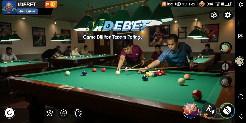 Antarmuka permainan billiard yang menarik dan interaktif.