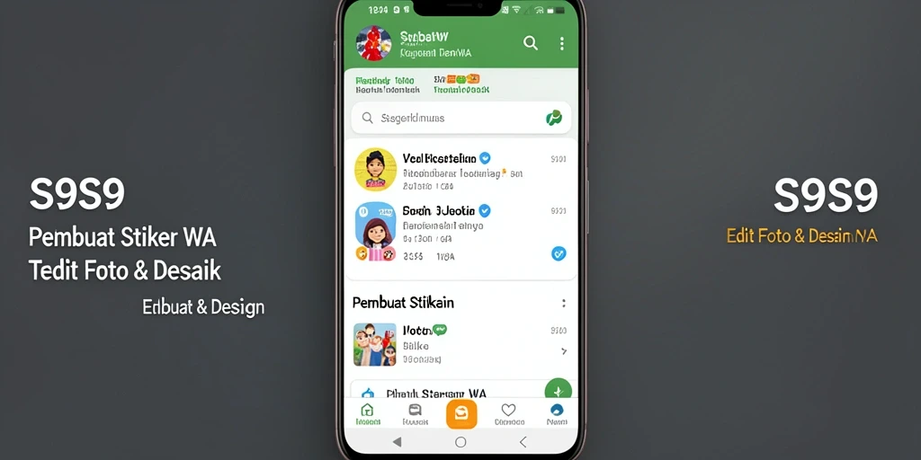 Antarmuka S9S9 untuk membuat stiker WA yang mudah dan intuitif.
