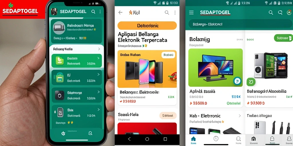 Tampilan antarmuka SEDAPTOGEL dengan fitur belanja elektronik yang menarik.