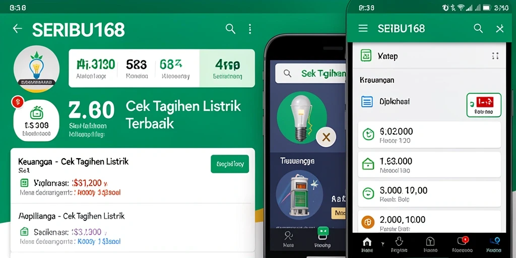 Antarmuka SERIBU168 menampilkan fitur cek tagihan listrik yang mudah dipahami.