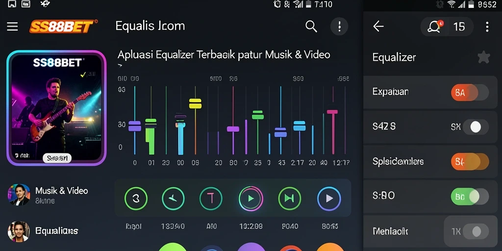 Antarmuka sederhana SS88BET untuk pengaturan Equalizer dan audio.
