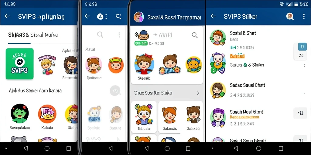 Tampilan antarmuka SVIP3 dengan beragam stiker kreatif.
